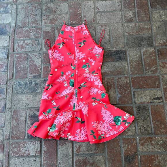 Keepsake The Label Floral Tiered Dress Halter Flounce Knee Length Wild Thoughts - Picture 3 of 3